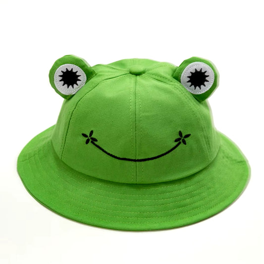 2020 New Fashion Frog Bucket Hat for Women Summer Autumn Plain Women Panama Outdoor Hiking Beach Fishing Cap Sunscreen Female