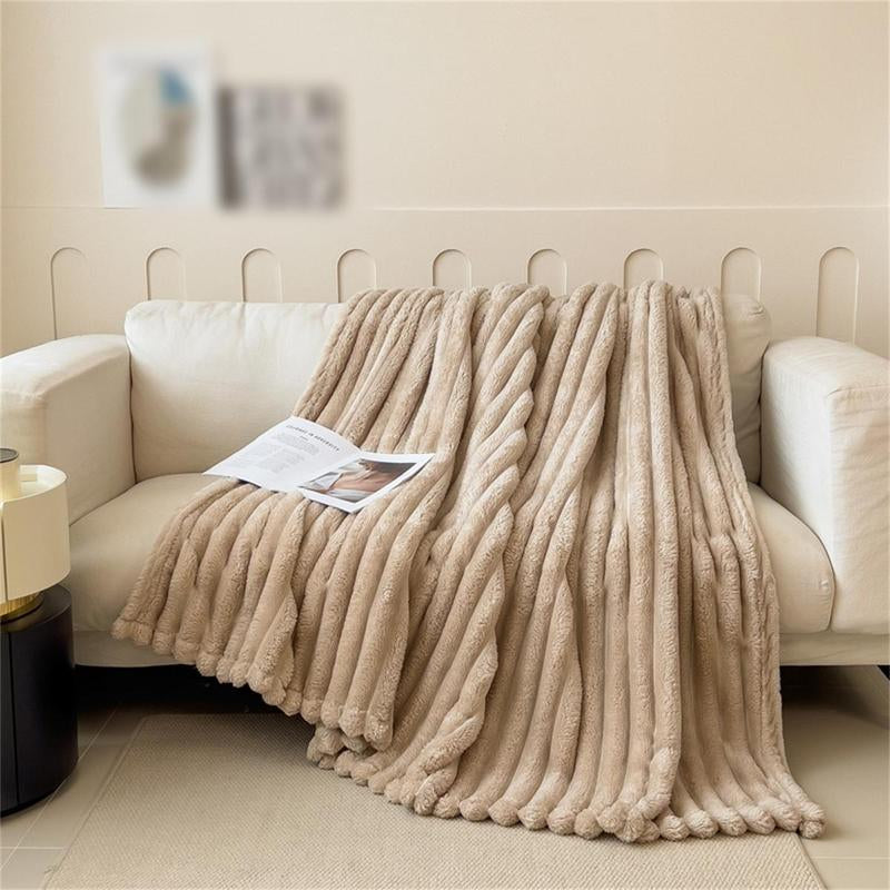 Solid Color Blanket, 1 Count Soft Warm Throw Blanket, Air-Conditioned Room Warm Nap Blanket for Home Office Travel Camping